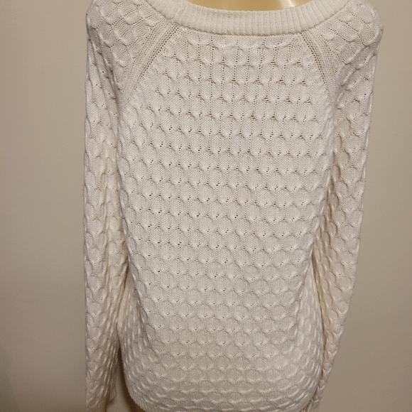 Old Navy Large Cream Sweater Comfy Oversized Textured Wedge - Picture 5 of 6